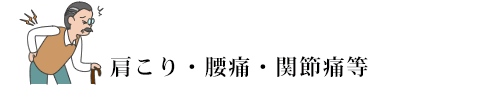 肩こり・腰痛・関節痛等
