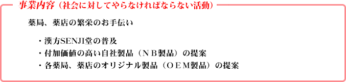 事業内容（社会に対してやらなければならない活動）